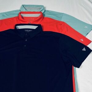 Maelreg Performance Polo Shirt Bundle Mens 2XL Lot of 3 Black Salmon Mint Green
